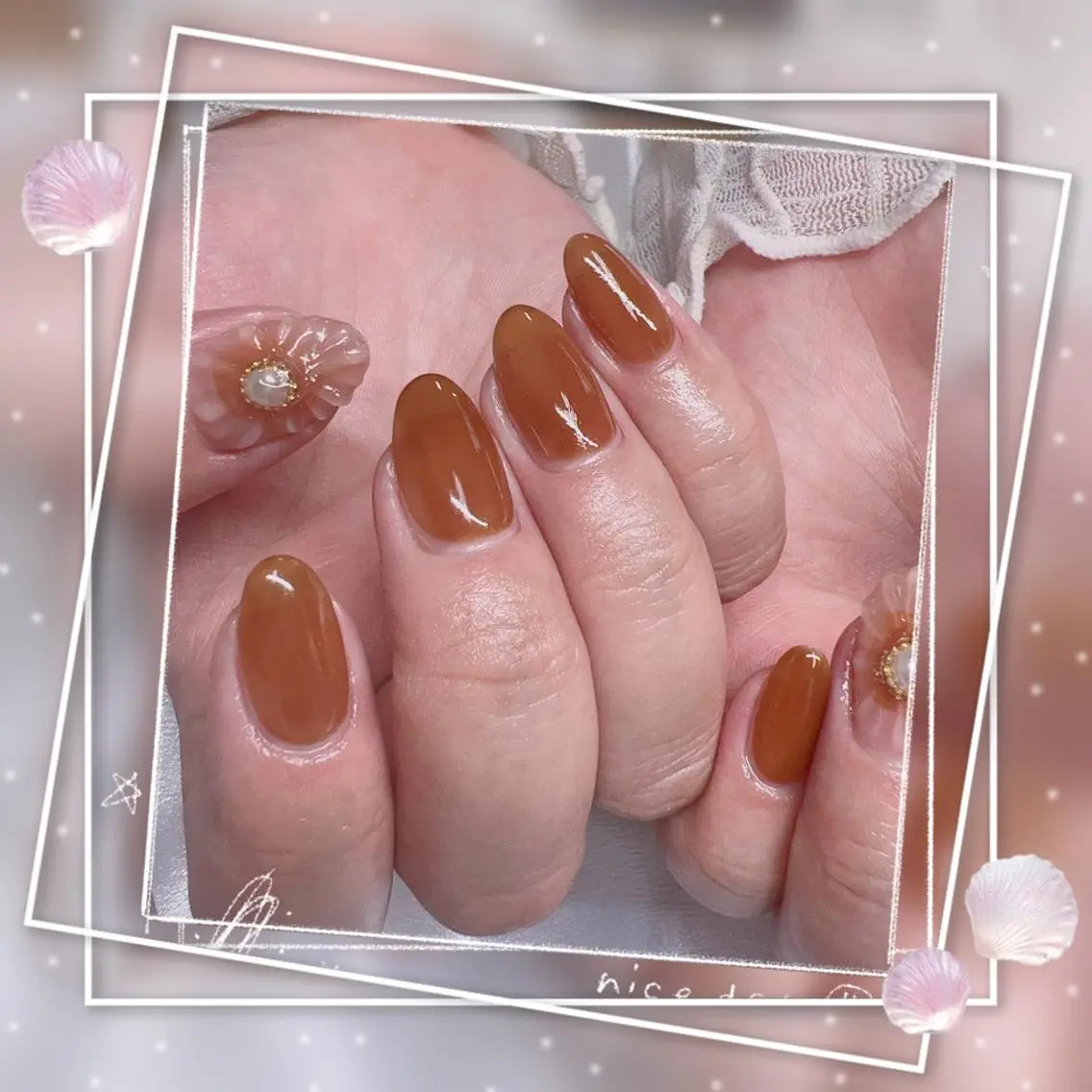 ネイル アートネイル フレンチネイル キラキラネイル 韓国ネイル マグネットネイル Chill Nailsalonのネイルデザイン