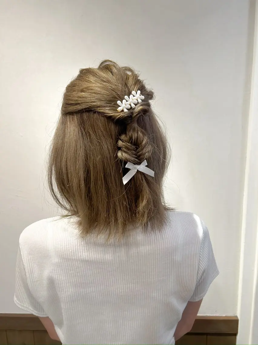 ミディアム ヘアカラー トリートメント アレンジ/新宿 透明感カラー/ヤノのヘアスタイル