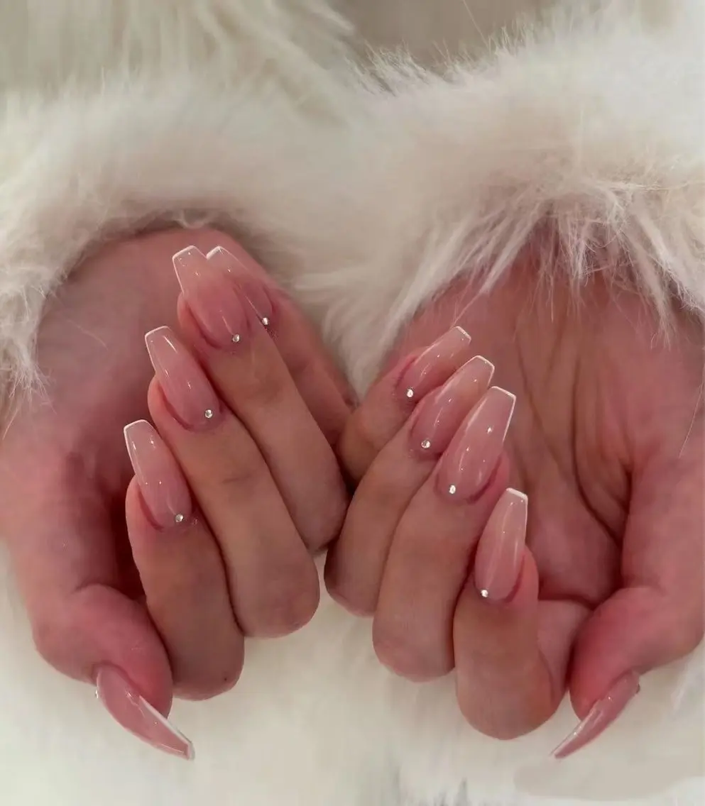 ネイル フラワーネイル フレンチネイル ジェルネイル ガラスフレンチ ハート ハンドネイル BabyYouMi nailのネイルデザイン