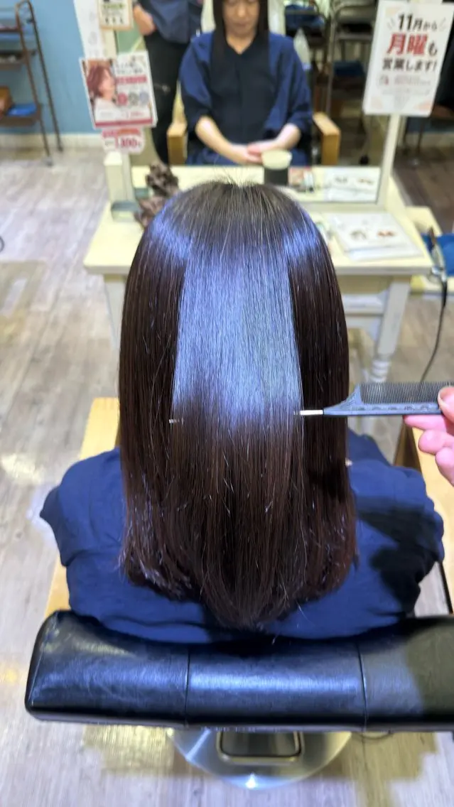 セミロング 髪質改善 縮毛矯正 トリートメント 縮毛矯正 トリートメント 岡野 健汰のヘアスタイル