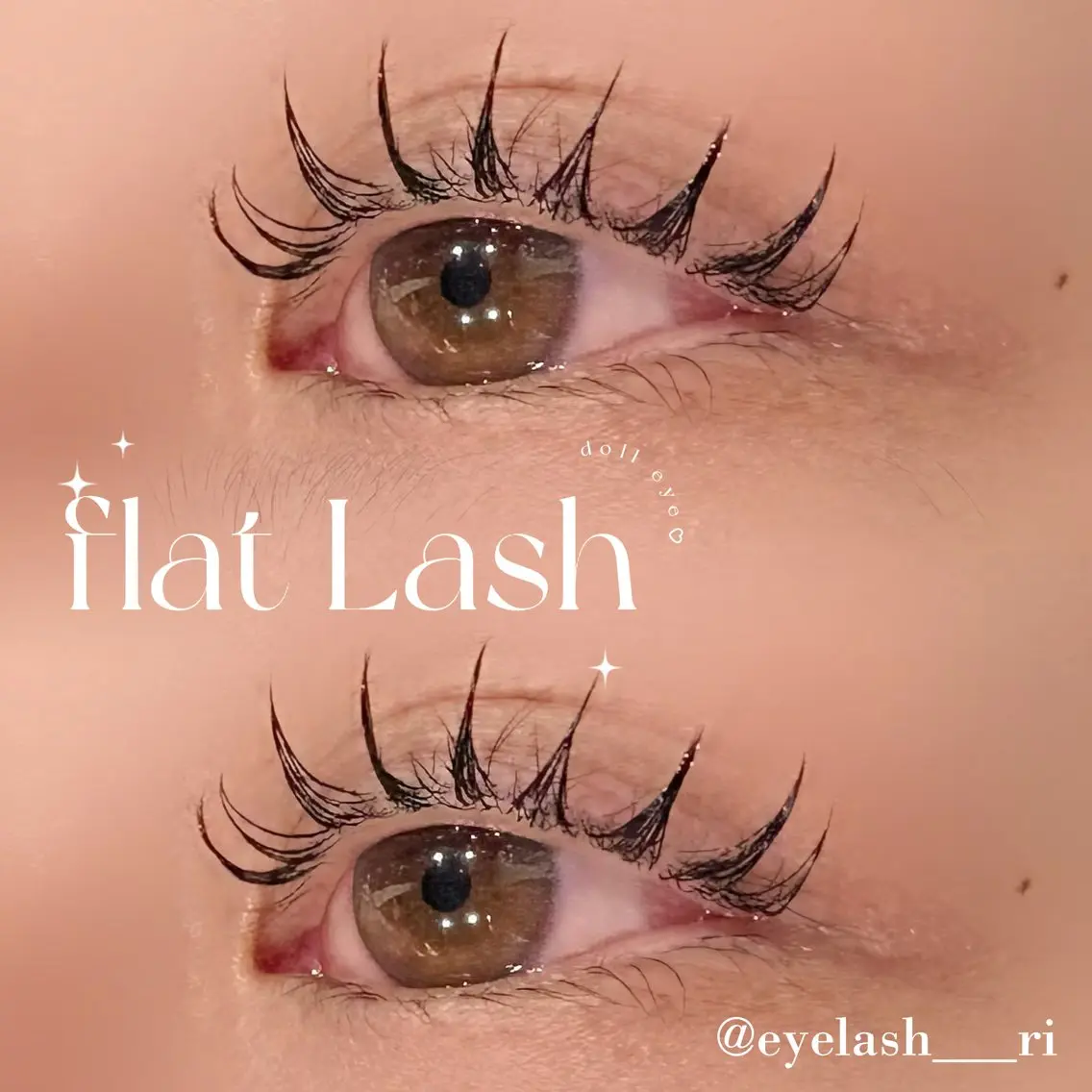 マツエク・マツパ 束感まつ毛 フラットラッシュ マツエク eyelash Lily Rinaのマツエク・マツパデザイン