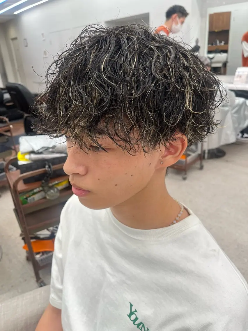 カラー パーマ メンズ カット パーマ 🍐シャドウパーマ メンズ特化/守岡🍐のヘアスタイル