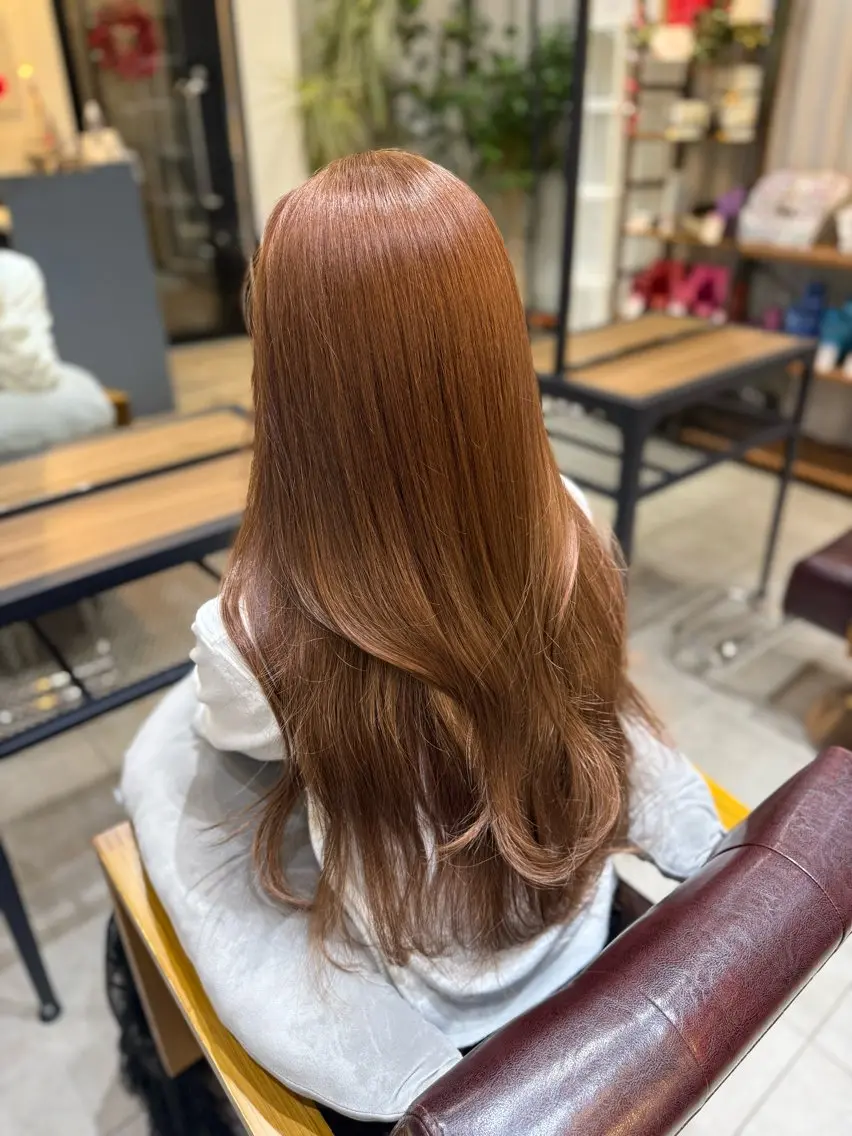 セミロング カラー ヘアカラー 無料カット レイヤー/表参道のヘアスタイル