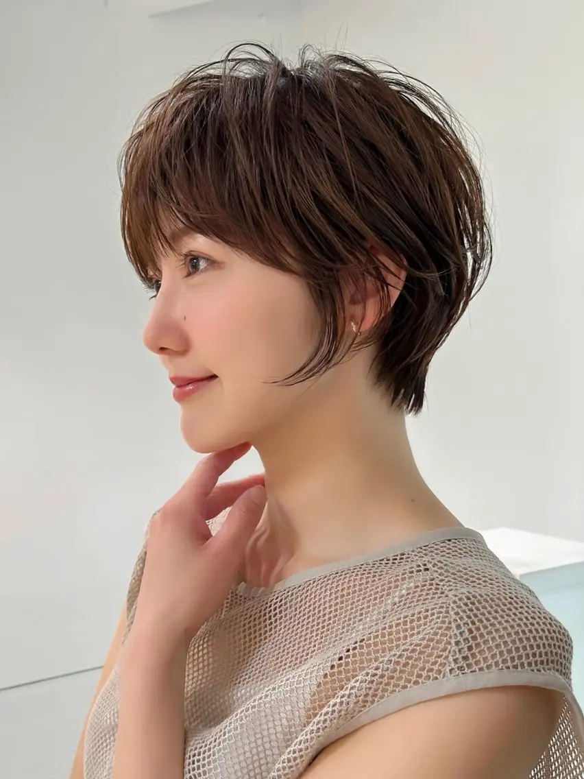 ショート ショートヘア 小顔カット カット ヘアカラー トリートメント ヘッドスパ 縮毛矯正/レイヤー taiga🐯のヘアスタイル