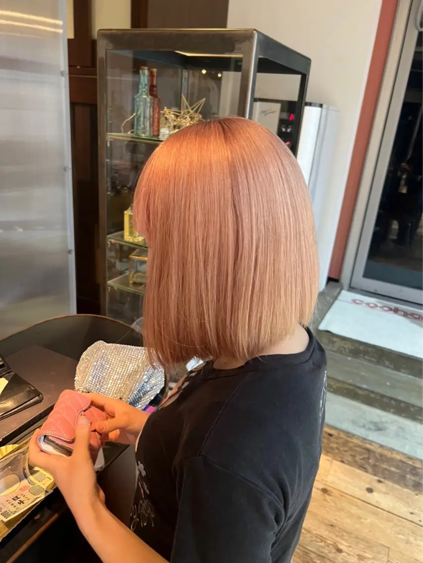 ミディアム カラー ピンクカラー 冨田 昌亮のヘアスタイル