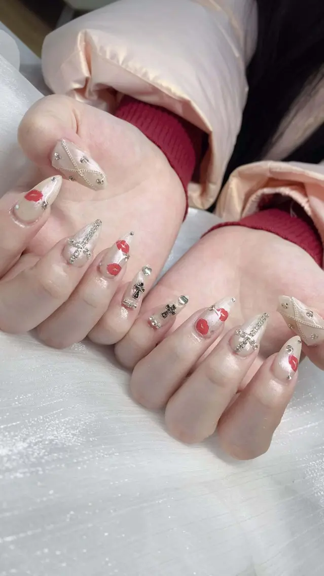 ネイル 韓国ネイル 水色 マグネットネイル ニュアンスネイル オフィスネイル ハンドネイル Hana Rose Nailのネイルデザイン