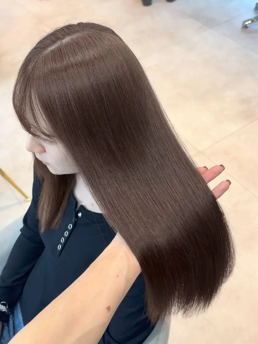ロング カラー ベージュカラー ブリーチ 透明感カラー ブリーチなしカラー 顔まわりレイヤー 🩵福岡ブリーチなし レイヤー/紫音🩵のヘアスタイル