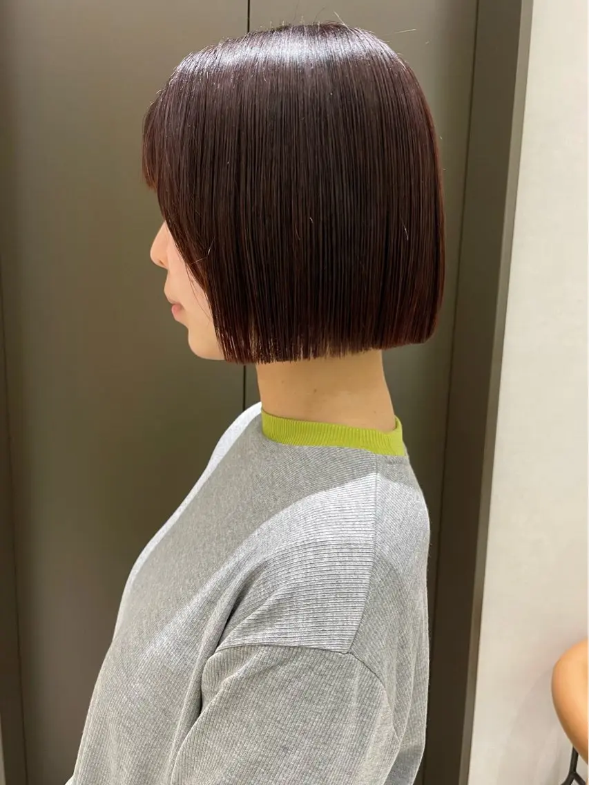 ショート ボブ 髪質改善 縮毛矯正 石川玲菜/ 髪質改善ボブ/メンズのヘアスタイル