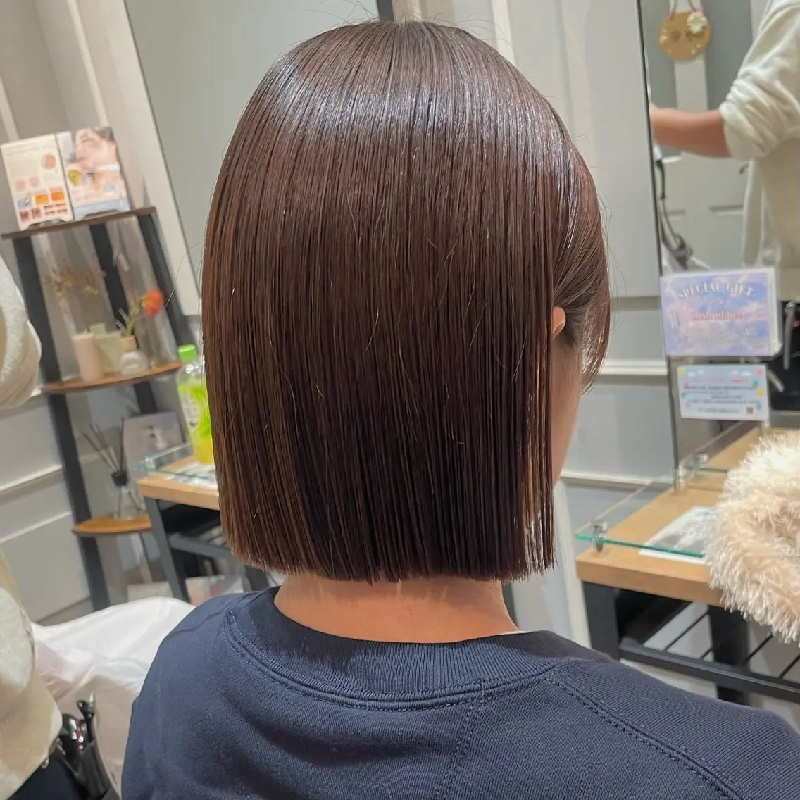 ショート 切りっぱなしボブ ボブ カット ヘアカラー トリートメント 🩶赤み消しカラー 🐈⬛荻野美思🐾のヘアスタイル
