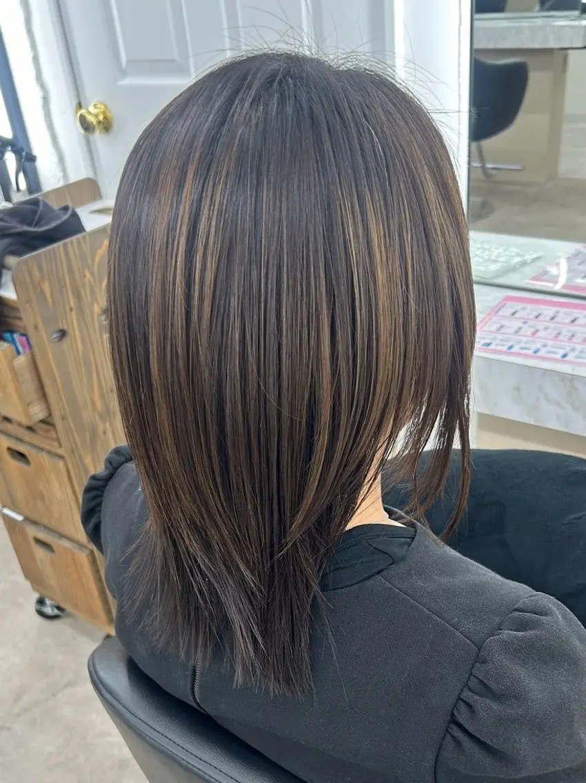 ミディアム 縮毛矯正 ウルフカット 縮毛矯正 玉川 京のヘアスタイル