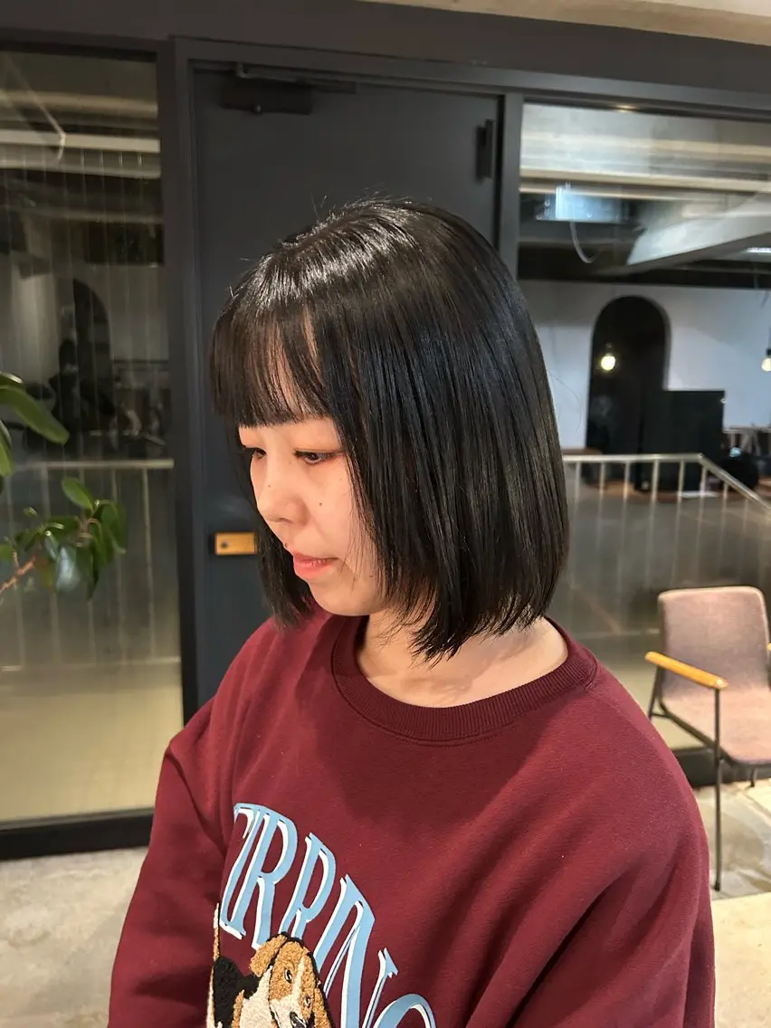 ショート カラー ボブ カット トリートメント twig 山田 永嶋芽衣のヘアスタイル