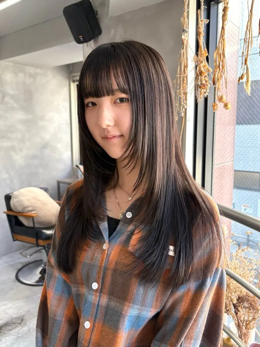 ロング カット すぎもと さき⚡️ レイヤー・*パーマのヘアスタイル