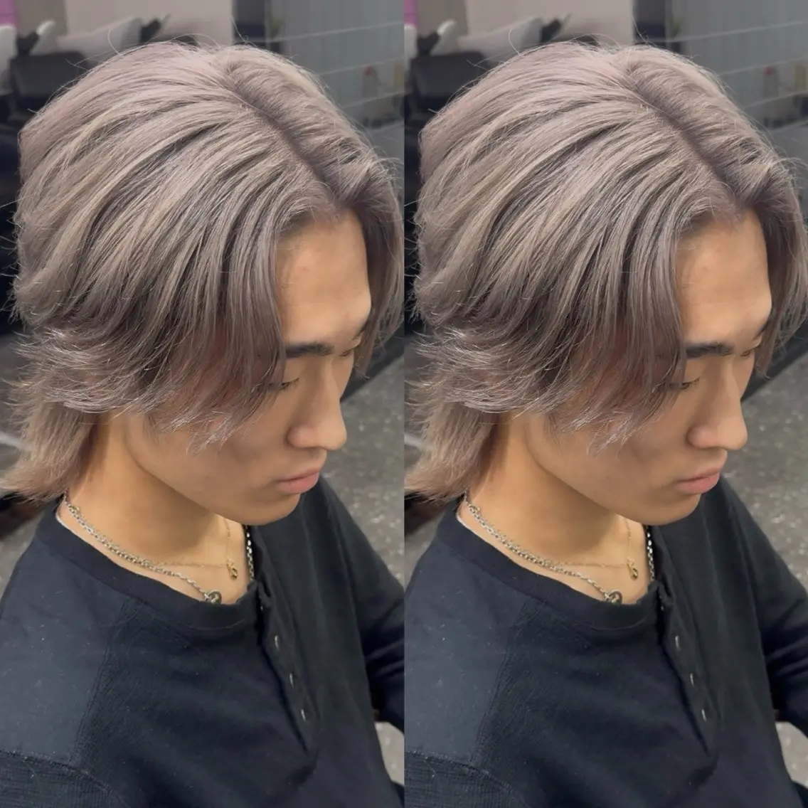 ショート カラー メンズ メンズブリーチ メンズ韓国風 メンズウルフカット ブリーチ シルバー カット ヘアカラー トリートメント 新宿/髪質改善支持率 No.1💍yasuのヘアスタイル