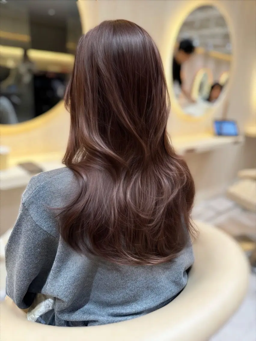 セミロング カラー 透明感カラー🤎 中川智帆のヘアスタイル