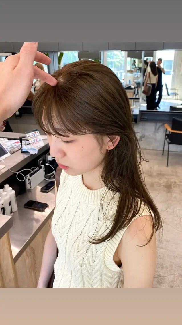 セミロング カラー カット ヘアカラー 村田 りょうやのヘアスタイル