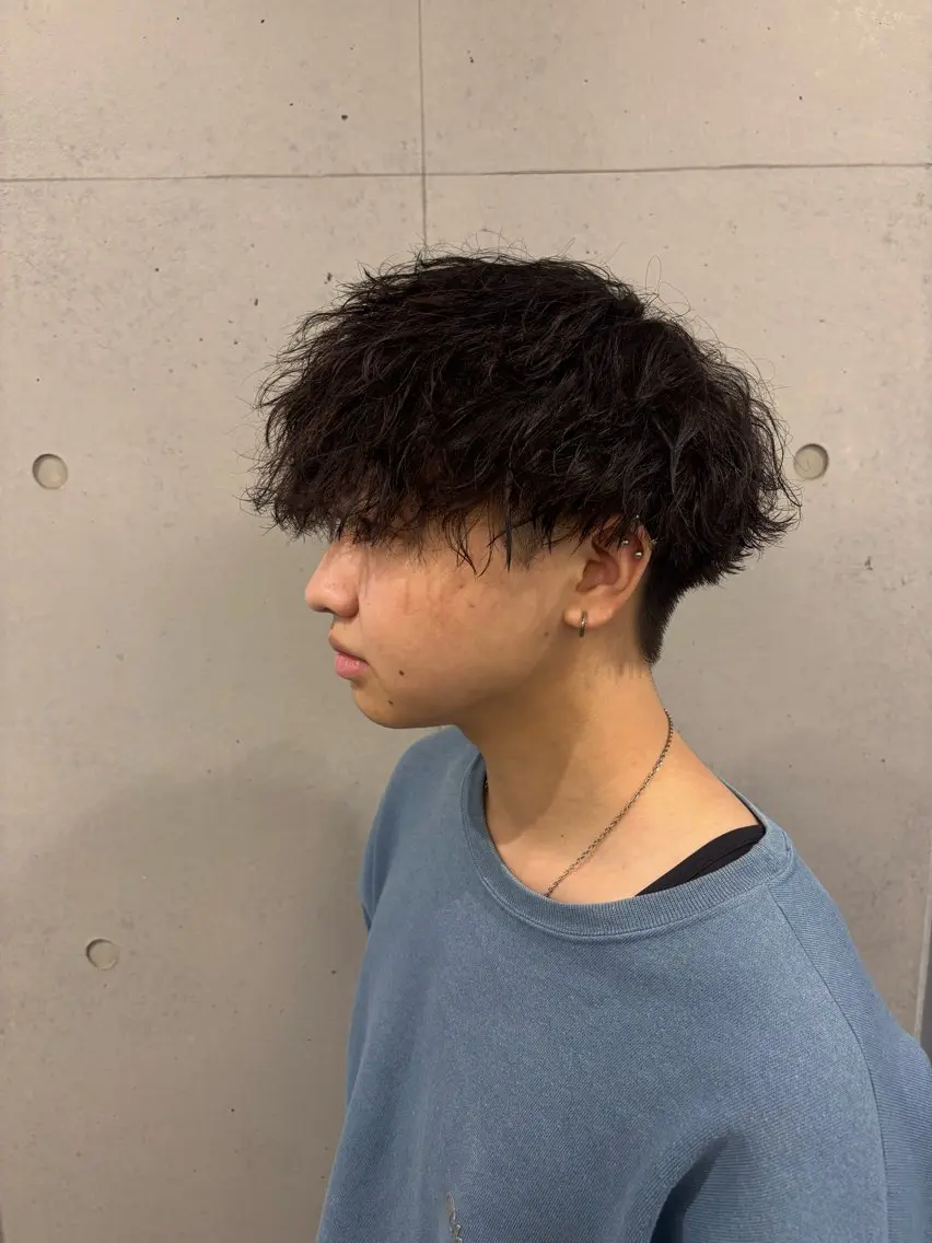 ショート パーマ メンズ 波巻きパーマ カット パーマ メンズサロン/戸塚駅 東口3分/冨田大輝のヘアスタイル