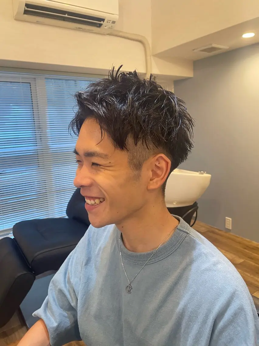 メンズ センターパート マッシュ メンズパーマ メンズツイストパーマ ツーブロック カット ヘアセット 心斎橋/メンズ /ルレイル/地形真希のヘアスタイル