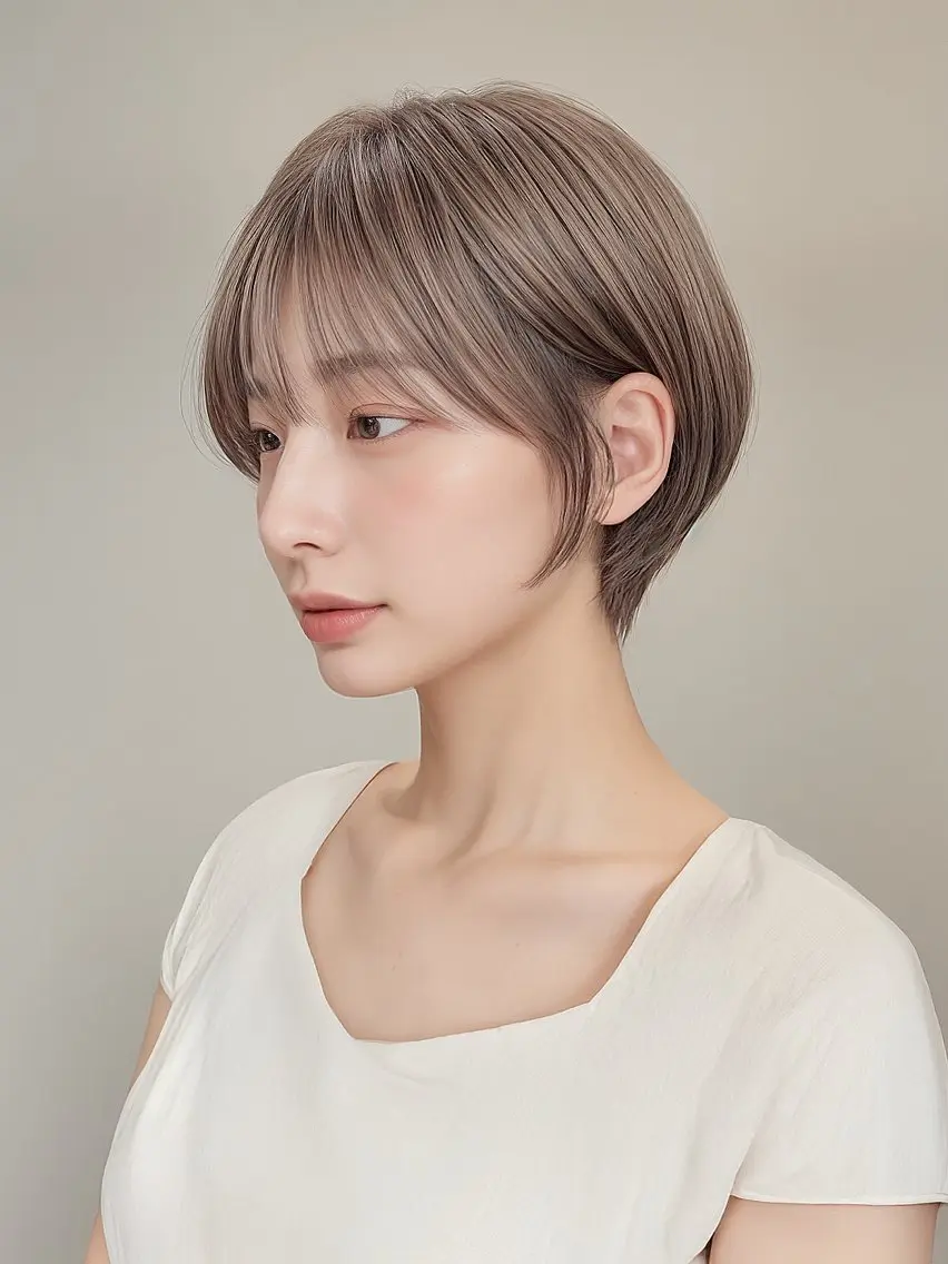 大人可愛い似合わせショートカットの写真