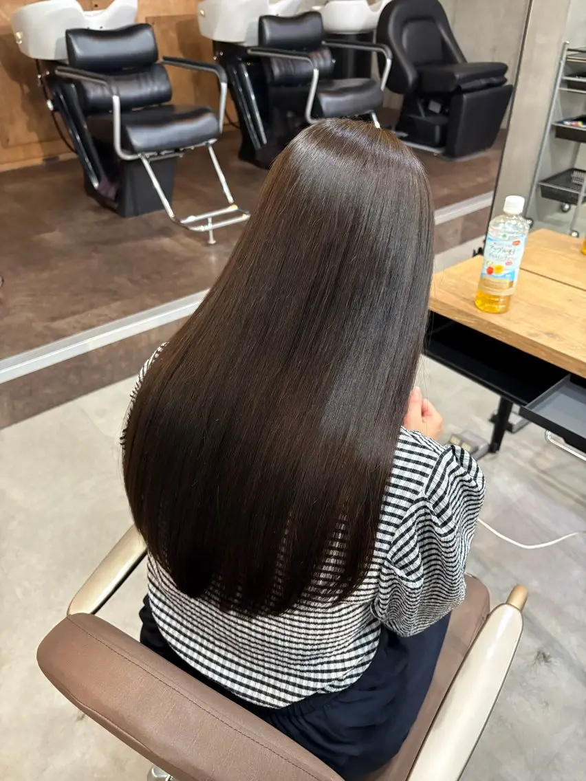 ロング カット 縮毛矯正 髪質改善／縮毛矯正 関根青葉のヘアスタイル