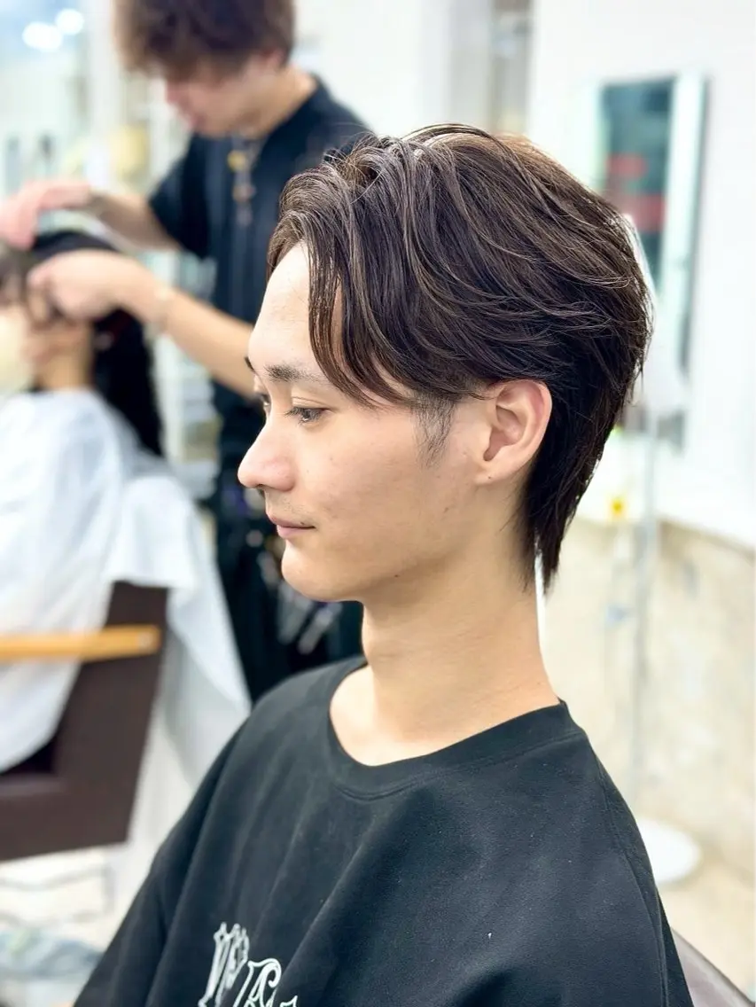 メンズ カット パーマ ✨ハイライト特化 小澤✨のヘアスタイル