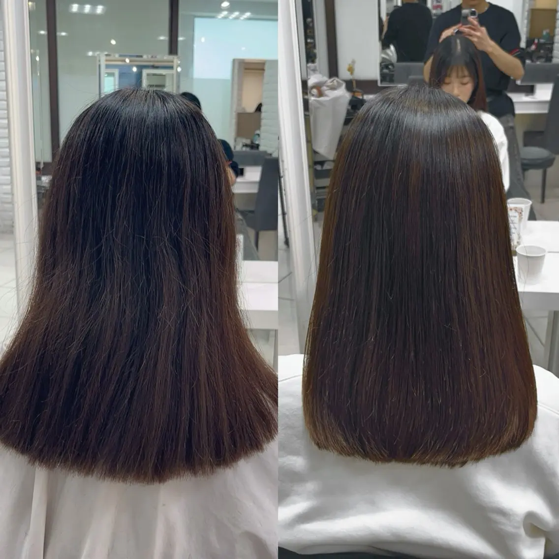 ミディアム パーマ カット 縮毛矯正 縮毛矯正指名No.1 艶カラー/SHIMAのヘアスタイル