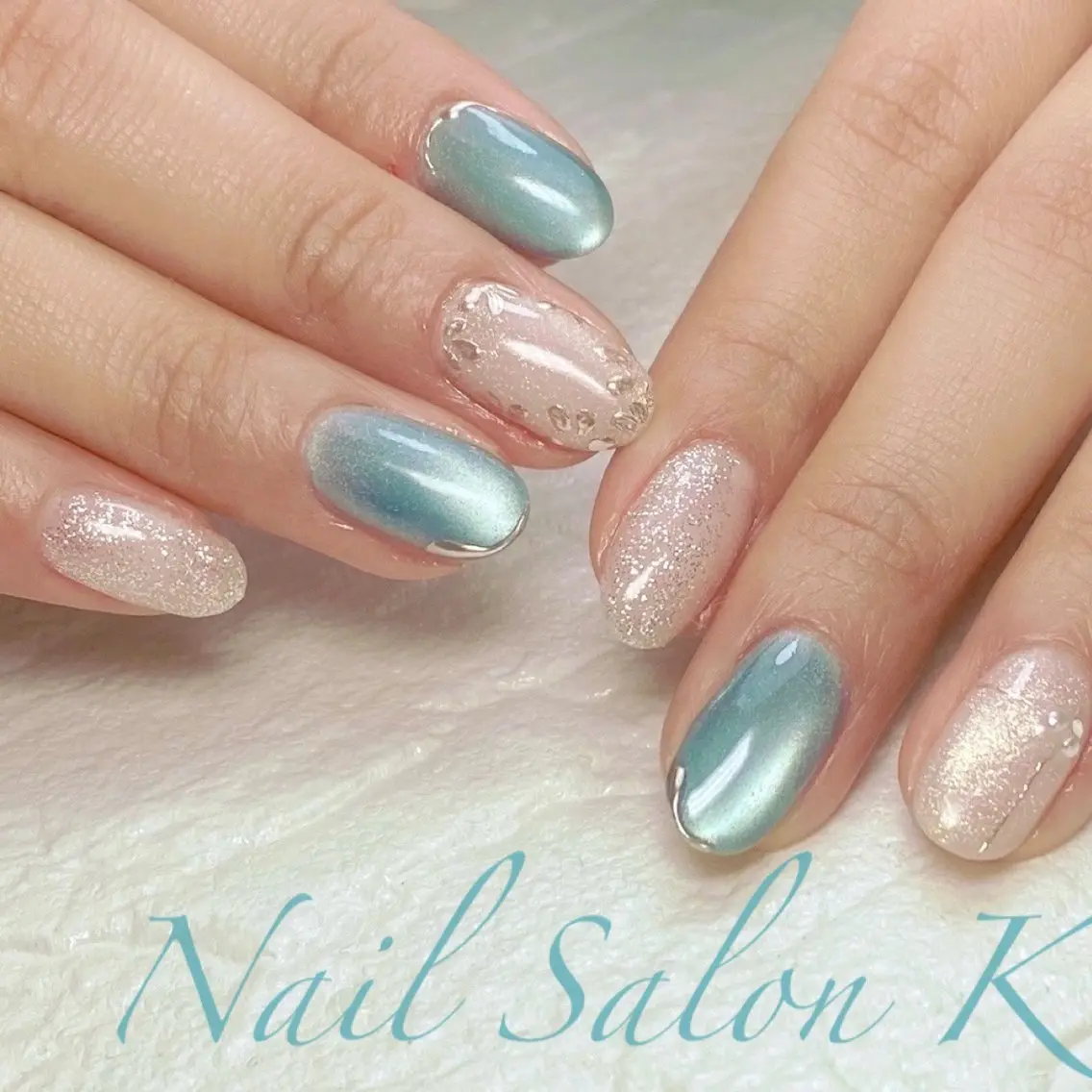 ネイル フラワーネイル マグネットネイル ミラーネイル ハンドネイル Nail Salon K 🧸美爪育成のネイルデザイン