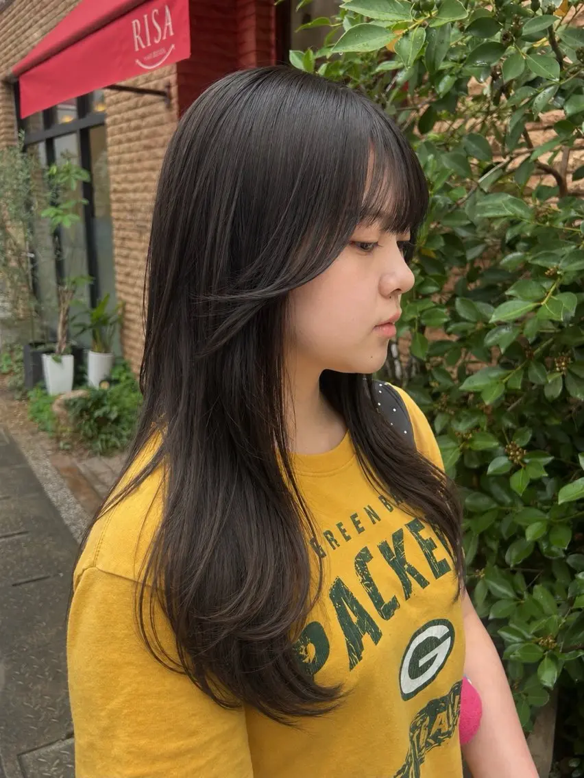 セミロング ヘアカラー トリートメント kaho/ 透明感カラー🫧のヘアスタイル