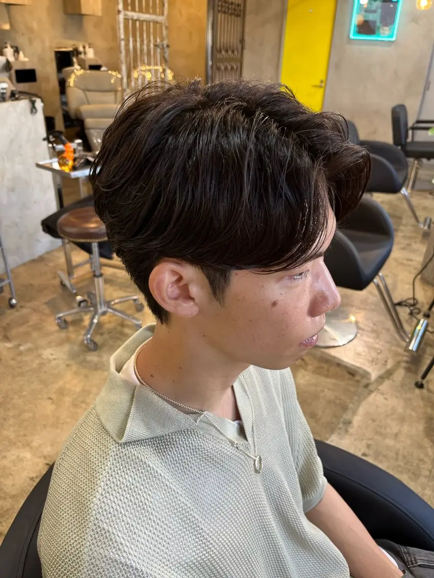 パーマ メンズ センターパート メンズパーマ ニュアンスパーマ 🌀rooomen 各務原/龍之介のヘアスタイル