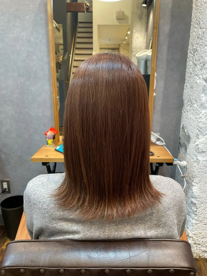 ミディアム カラー カット ヘアカラー トリートメント ツヤ美髪💐 髪質改善/高山愛来のヘアスタイル