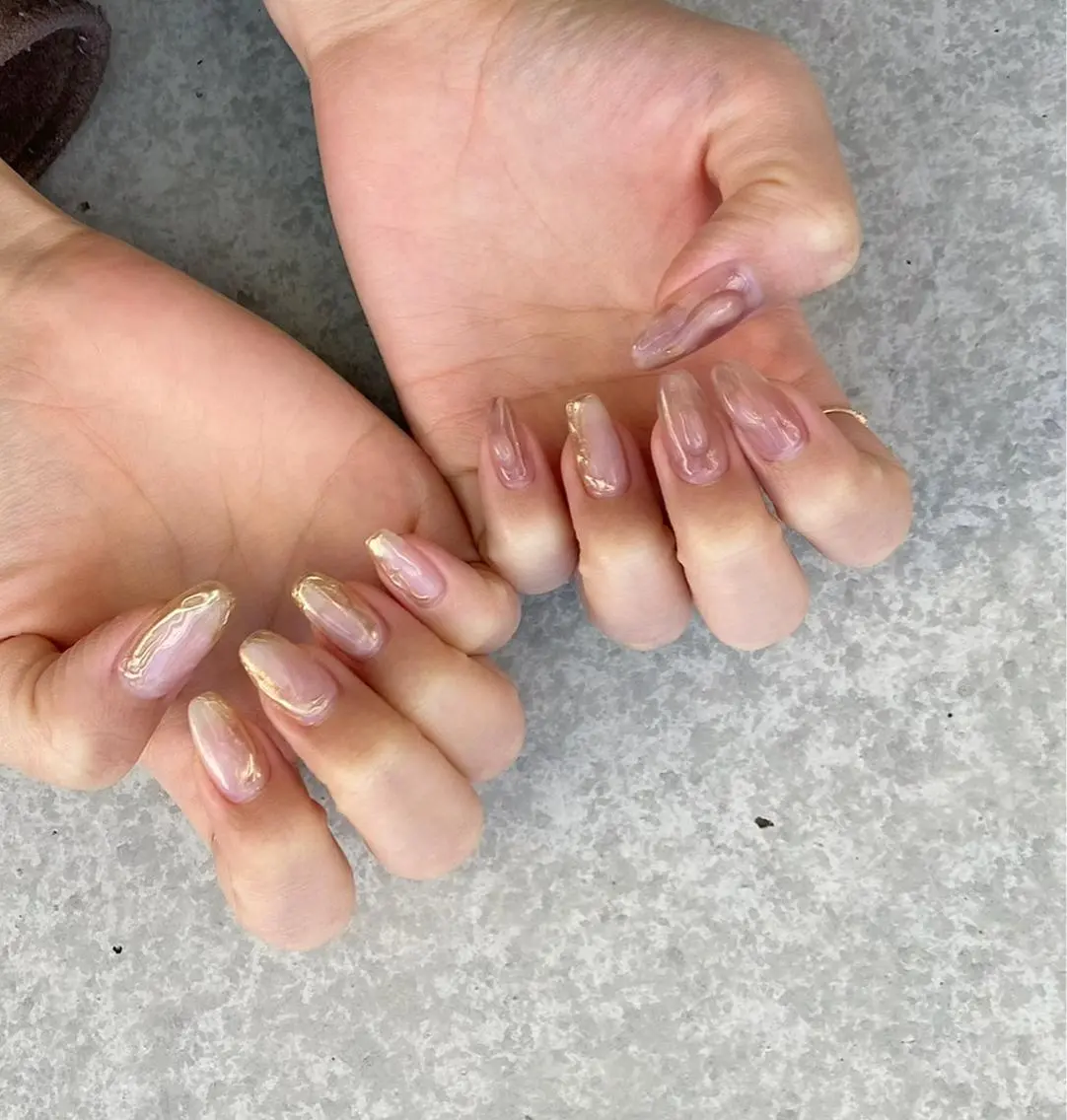 ネイル アートネイル 長さ出し ジェルネイル マットネイル ミラーネイル ハンドネイル nail salon Soeurのネイルデザイン