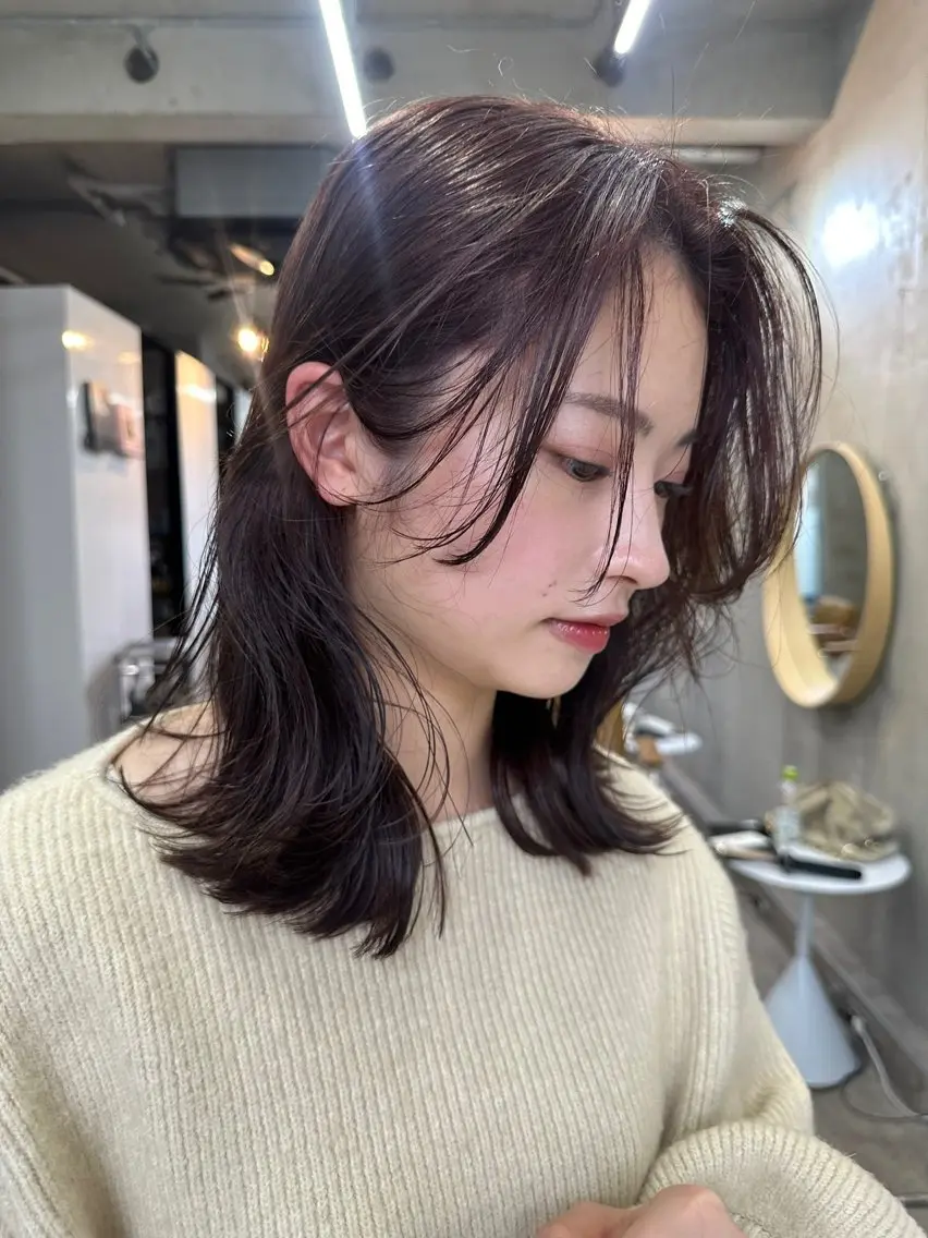 ミディアム カラー グレージュ ラベンダーカラー ラベンダーグレージュ ラベンダーグレー カットモデル募集中 ／HARUKA🎀のヘアスタイル