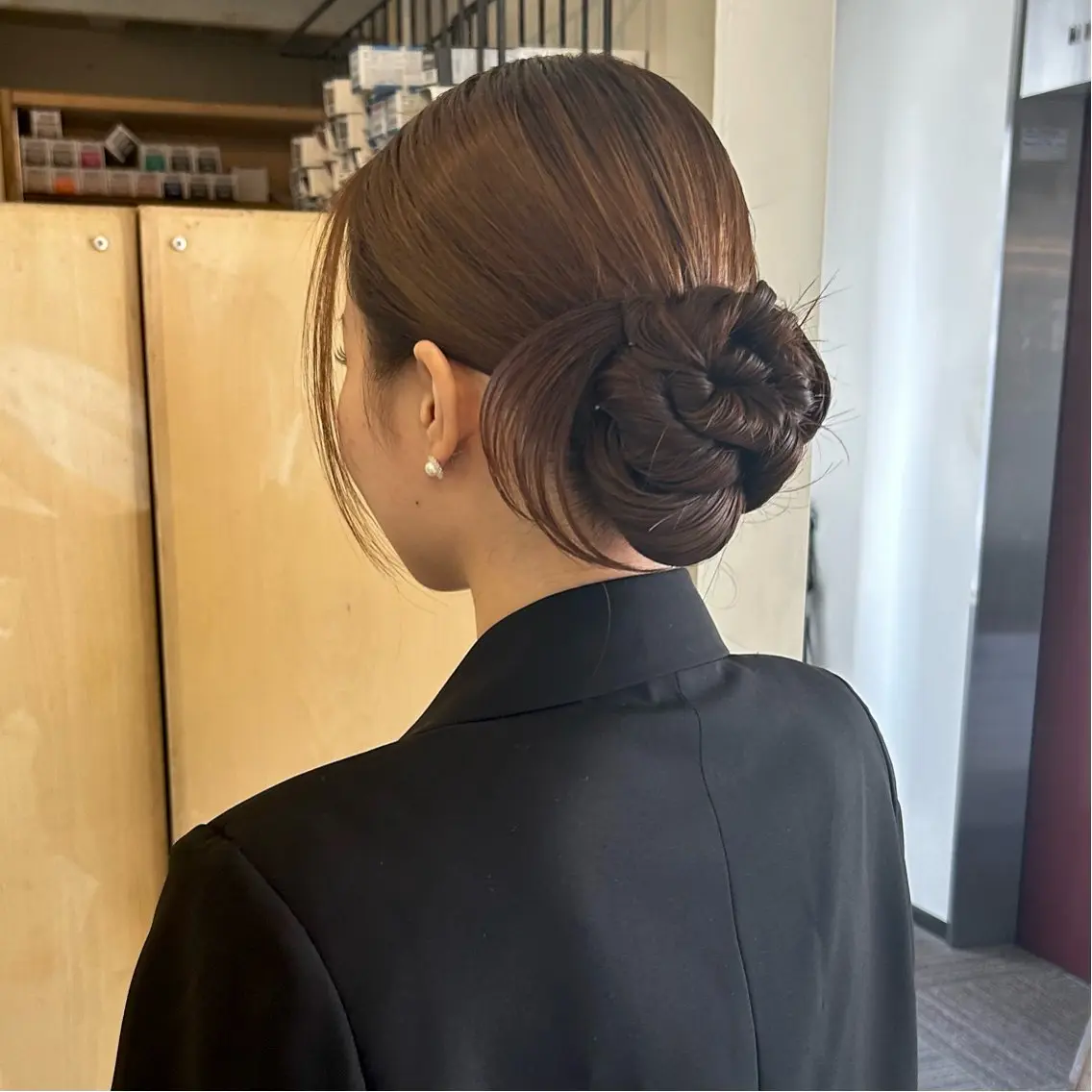 セミロング ヘアアレンジ 結婚式・ブライダル ヘアセット 🫧透明感ボブ/ ハイトーン.nanoのヘアスタイル