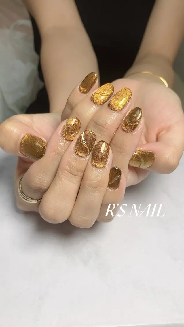 ネイル ジェルネイル マグネットネイル ニュアンスネイル オフィスネイル シンプルネイル ハンドネイル R‘S NAIL nail salonのネイルデザイン