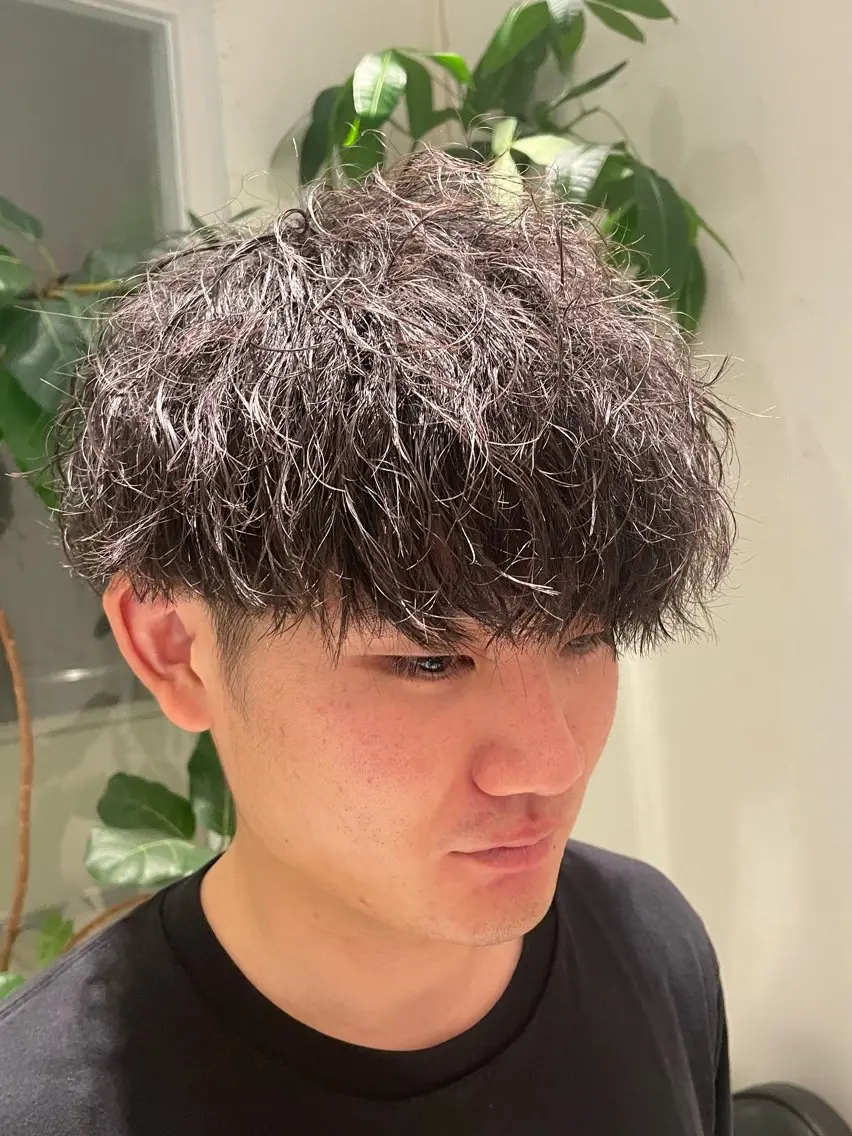 ショート パーマ メンズ マッシュ 原田 尚満 メンズヘア特化のヘアスタイル