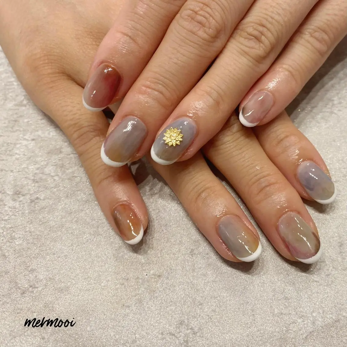 ネイル フレンチネイル ジェルネイル mermooi nailのネイルデザイン