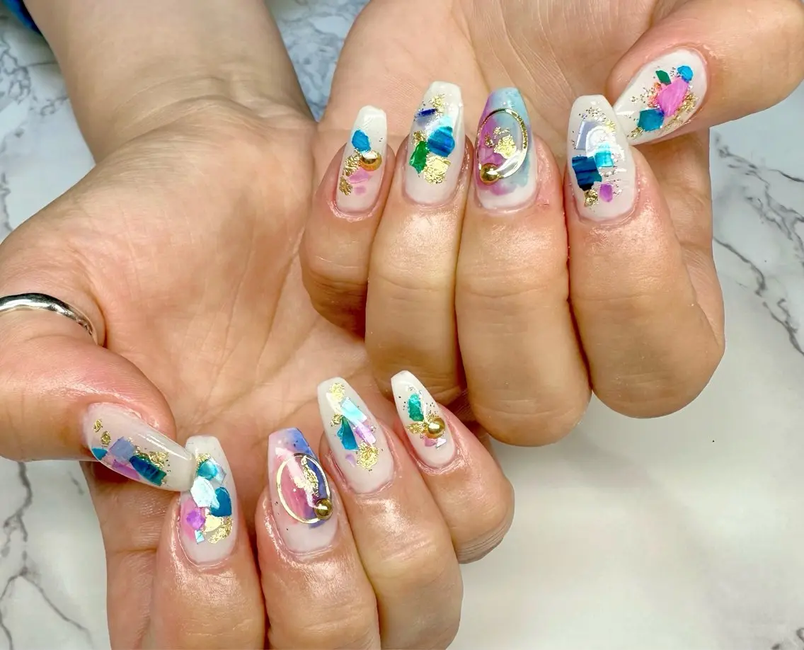 ネイル フレンチネイル マグネットネイル ニュアンスネイル ワンカラーネイル 夏ネイル Mai’s nailのネイルデザイン