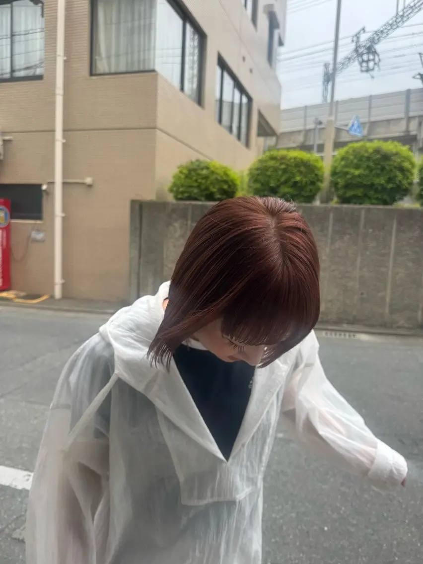 ミディアム カラー ベージュカラー オレンジ オレンジベージュ カット ヘアカラー 今泉/kai🐇ボブ 似合わせカットのヘアスタイル