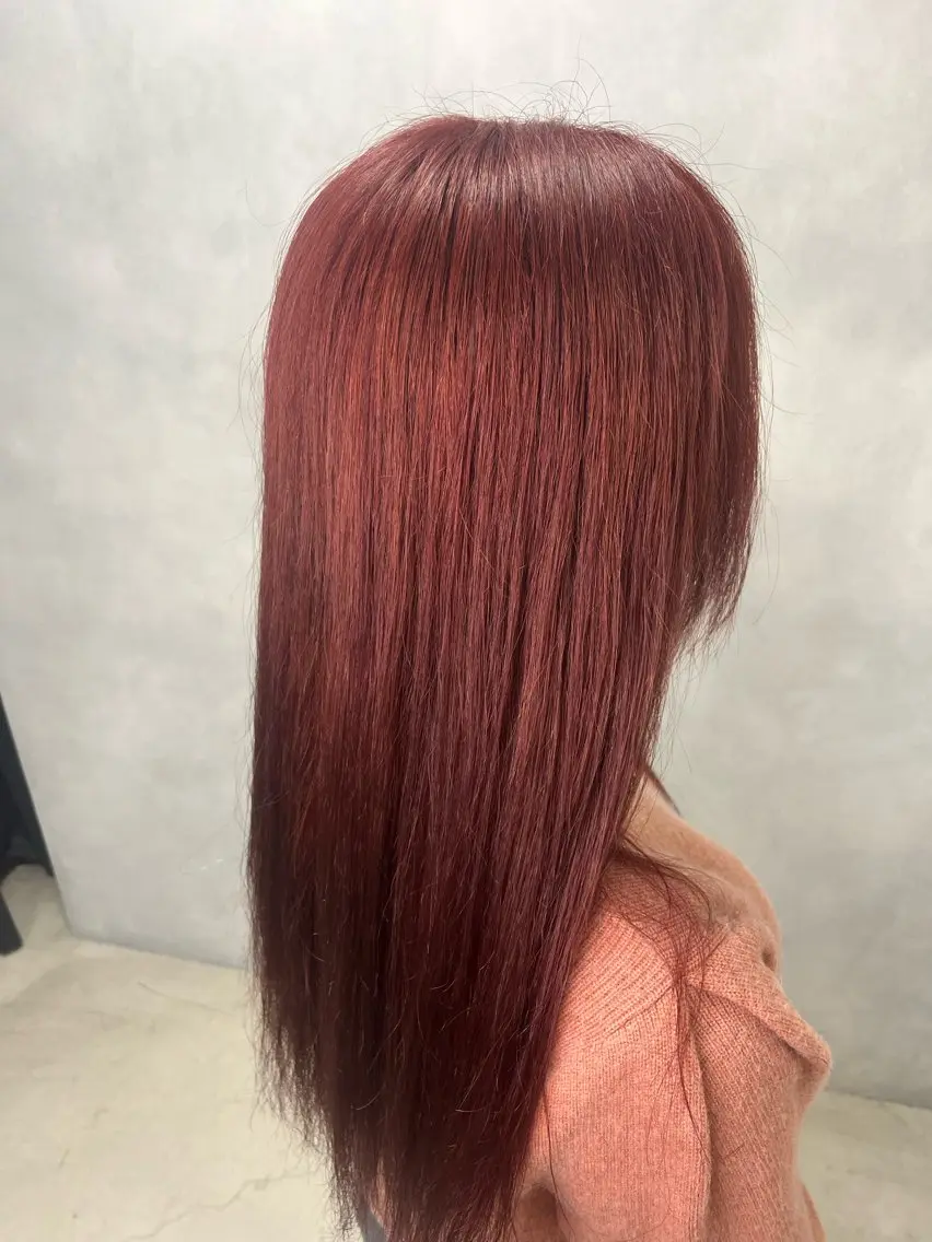 ロング カラー レッドカラー 💋ギャル髪💋 かづき💖のヘアスタイル