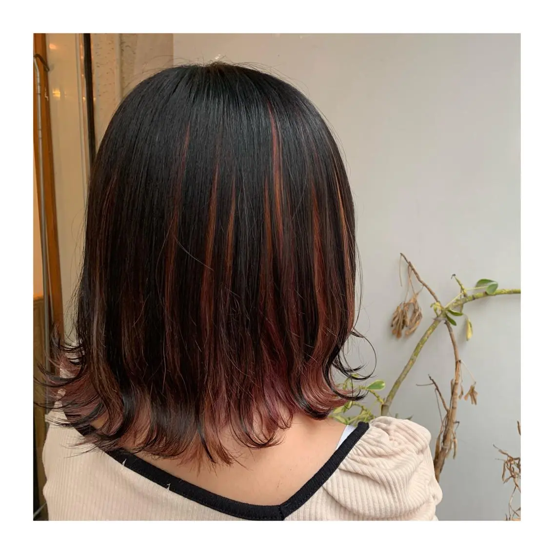 ミディアム カラー ヘアカラー あべ ゆうかのヘアスタイル