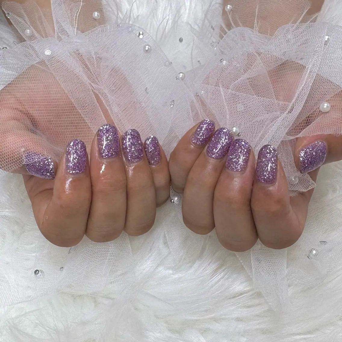 ネイル ワンカラーネイル パープル ハンドネイル SHINE nail salonのネイルデザイン