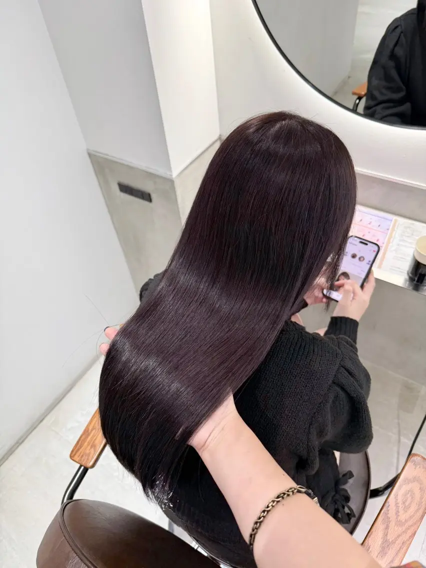 ロング 髪質改善 トリートメント ヘアカラー トリートメント 艶髪カラー🫧 髪質改善🪽萩原のヘアスタイル