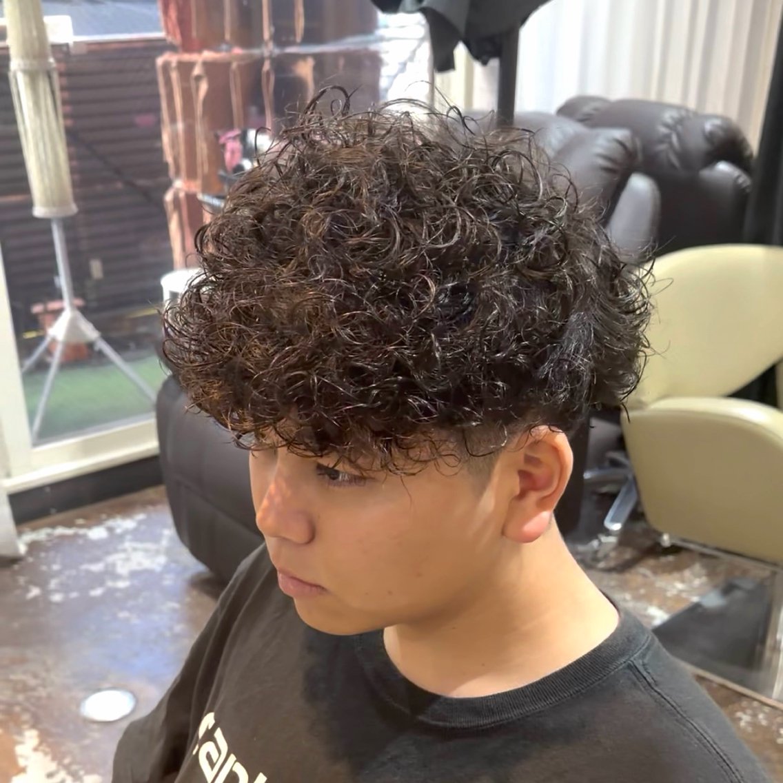 メンズ カット パーマ 原田 黎也のヘアスタイル