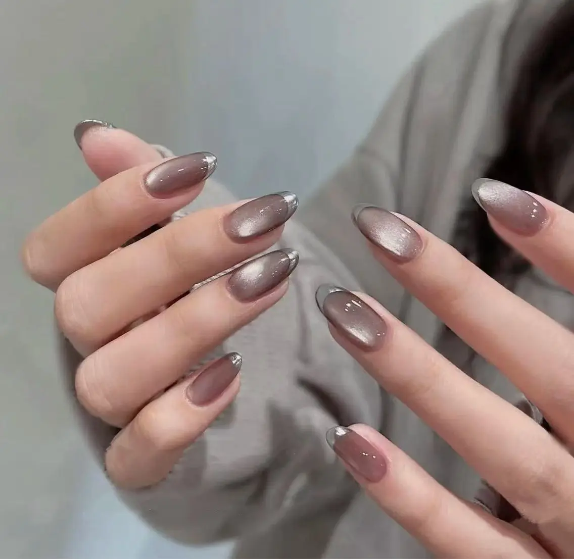 ネイル フラワーネイル フレンチネイル ジェルネイル ガラスフレンチ ハート ハンドネイル BabyYouMi nailのネイルデザイン
