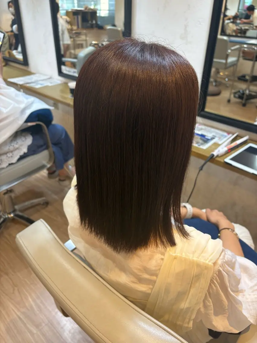 ミディアム ヘアカラー 韓国ヘアー🇰🇷 MIWAのヘアスタイル