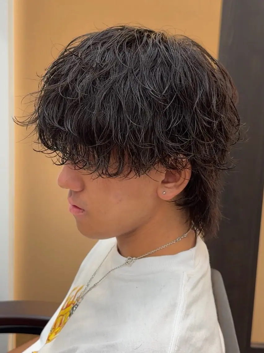 ショート パーマ メンズ カット パーマ トリートメント ヘアセット 新宿メンズ専門 メンズパーマ特化のヘアスタイル
