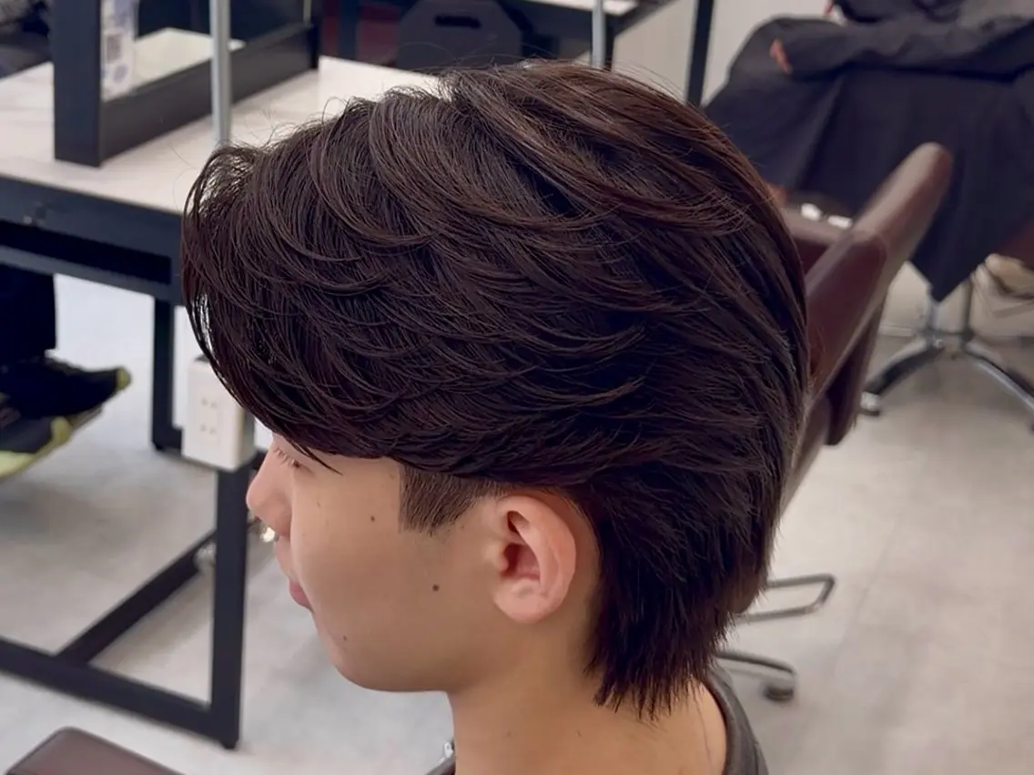 ミディアム パーマ ヘアアレンジ メンズ カット パーマ メンズパーマ特化/ ウルフ/AOTOのヘアスタイル