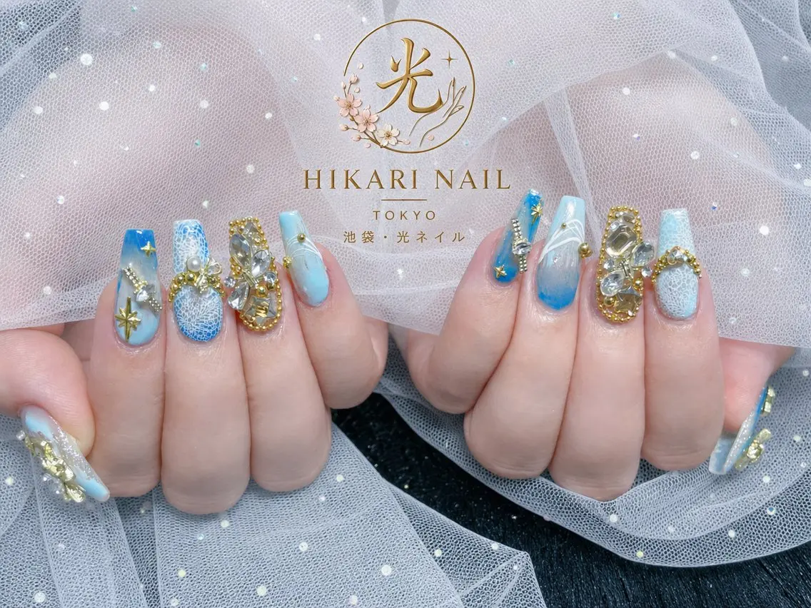 ネイル チークネイル 長さ出し フレンチネイル ガーリー ハート ハンドネイル HikariNail Ikebukuroのネイルデザイン