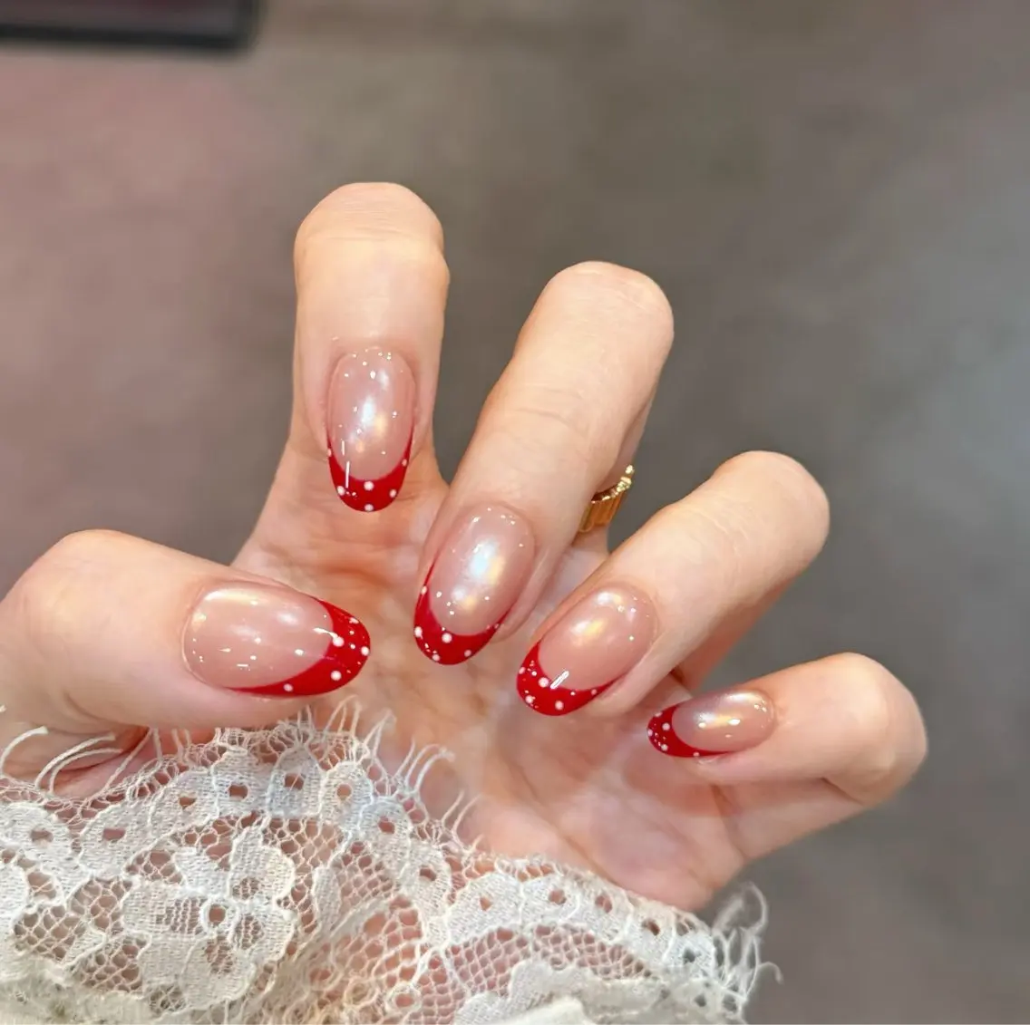 ネイル アートネイル オーロラネイル チークネイル フレンチネイル ガラスフレンチ ハンドネイル 🎀🎀YooLi Nail Salonのネイルデザイン