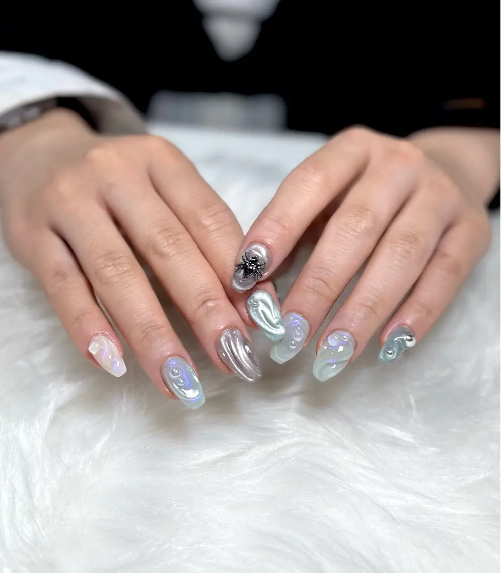ネイル オーロラネイル チークネイル フットネイル フレンチネイル ジェルネイル Nichi Nailsのネイルデザイン