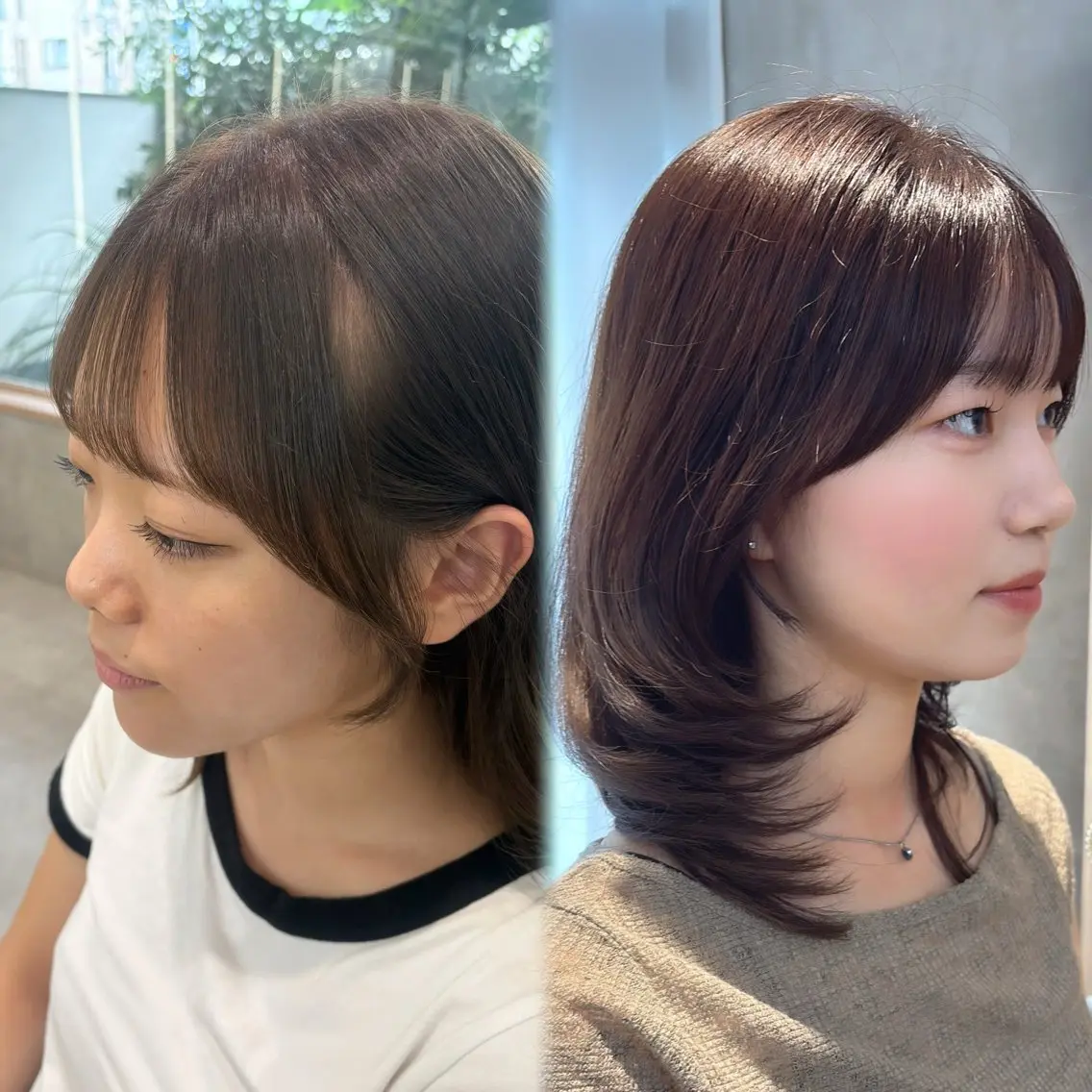 セミロング カラー カット ヘアカラー トリートメント 🇰🇷韓国ヘア/ハ イトーン💞yui♡のヘアスタイル